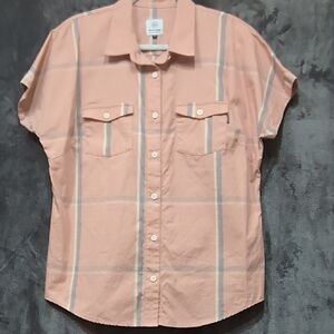 Flylow Pink Plaid Button-Up Shirt sz XL